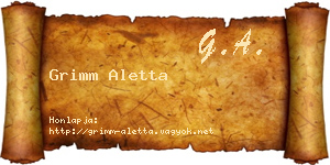 Grimm Aletta névjegykártya